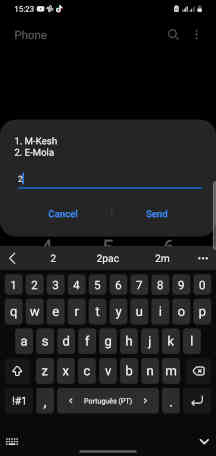 USSD para selecionar entre e-mola ou m-kesh