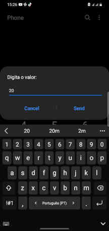 Digitar o número da conta destino