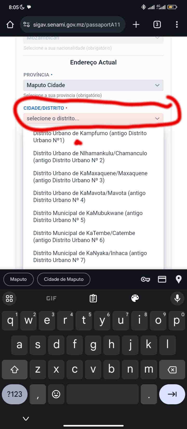 Introduzo o Distrito de minha morada.