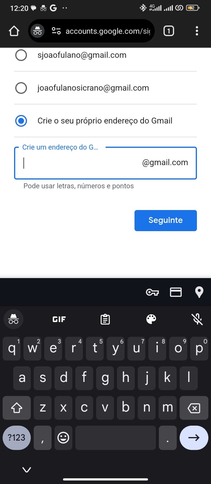 Criando o meu próprio endereço de e-mail
